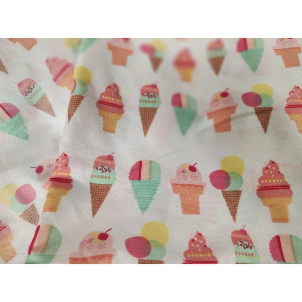 Pillowfort Ice Cream Cones Twin ‎ Flat Sheet and Pillowcase ONLY Craft fabric